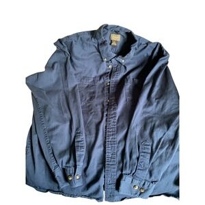 CE Schmidt Workwear Button Down Shirt Mens 2XL‎ Blue Long Sleeve Cotton